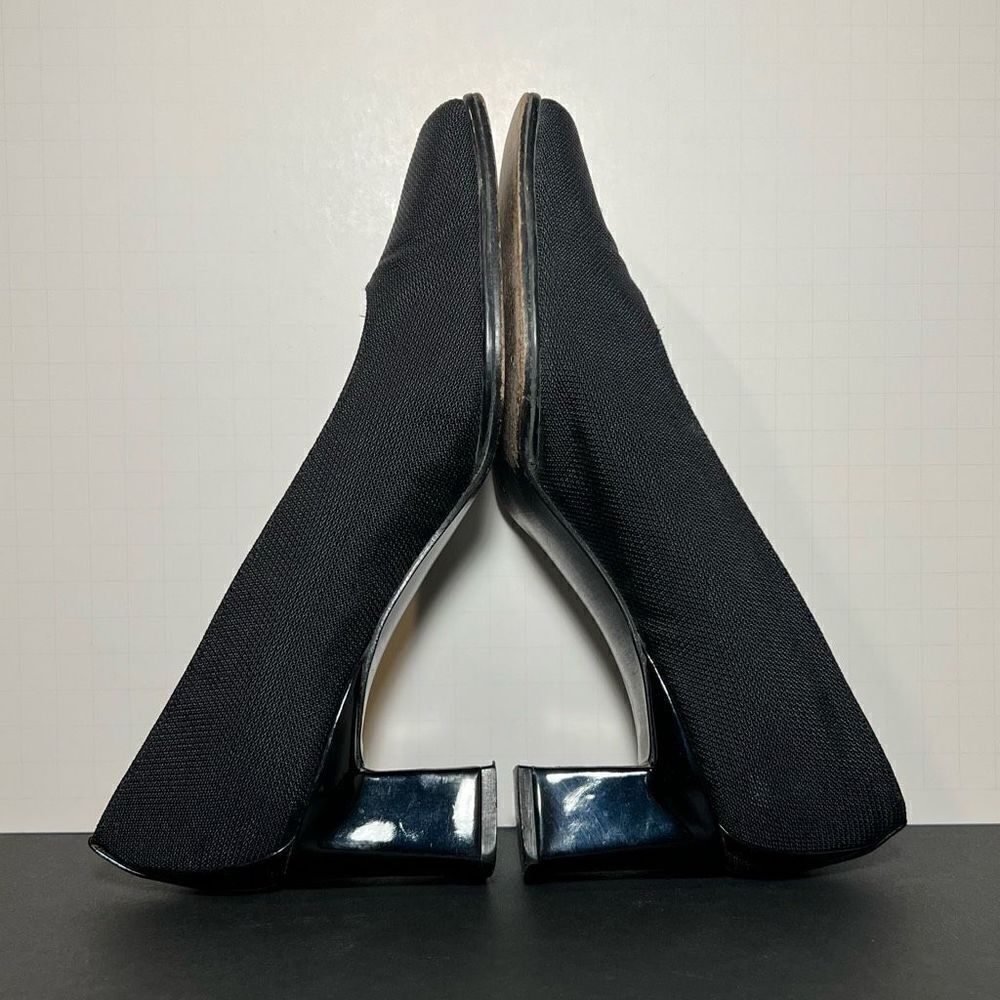 Womens STUART WEITZMAN Black Square Toe Block Heel Pumps / Size 7 Medium - Picture 6 of 8